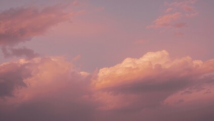 Fototapeta premium Golden sunset light envelops the clouds, creating a warm and tranquil atmosphere, seasonal change
