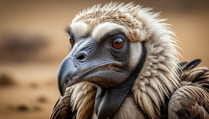 Close-up Portrait of a Majestic Griffon: A Powerful Bird of Prey in Stunning Detail