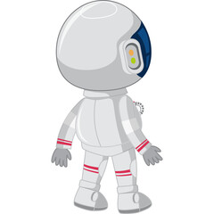 Pixel Art Astronaut Character in White Spacesuit with Red Accents on Transparent Background Ideal for Space Exploration Concepts