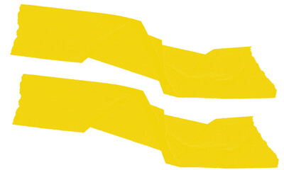 Abstract yellow irregular horizontal shapes, modern graphic design element isolated on transparent background