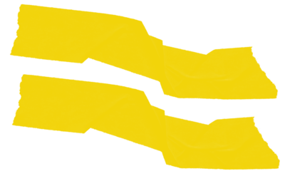 Abstract yellow irregular horizontal shapes, modern graphic design element isolated on transparent background