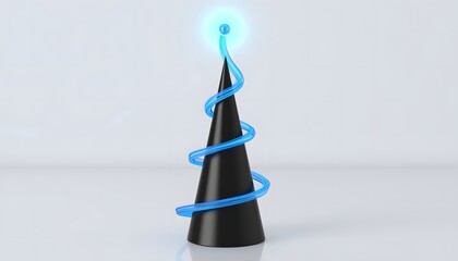 Minimal Neon Spiral Cone