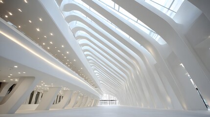 Fototapeta premium bright architecture concept with structured ceiling lines