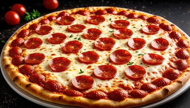Delicious Pepperoni Pizza Close-Up: A Mouthwatering Slice of Italian Comfort Food - Perfect for Food Blogs & Restaurants