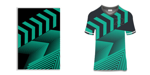 Fabric textile design for Sport t-shirt, Soccer jersey mockup for football club. uniform front view.
