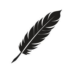 Obraz premium Wave Form Quill Pen Logo Showing Fluid Poetic Expression and Creative Rhythm