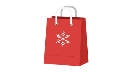 Vector Christmas holiday gift bag with snow symbol