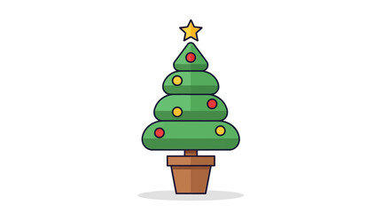Christmas tree winter holiday decoration vector icon