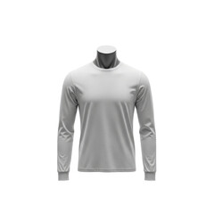 Stylish long sleeve shirt mockup on mannequin for apparel design projects, show off your new clothing line with this high-quality template