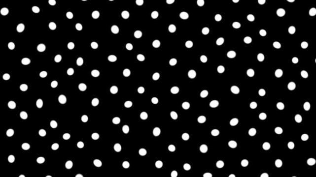 White blobs animation on black background