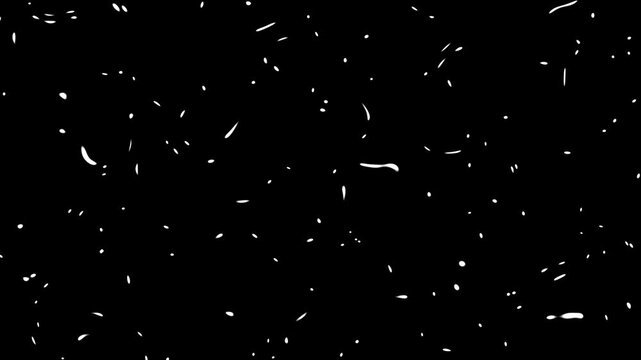 White blobs animation on black background