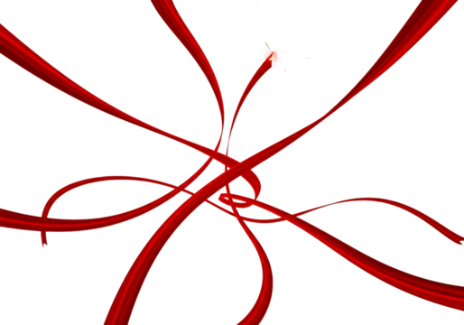 Abstract red paint strokes create a dynamic design