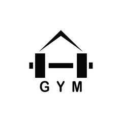 GYM simple logo vector design fitness home icon for helthy life