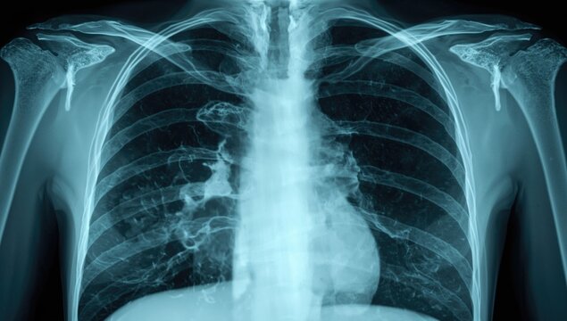 Lobar pneumonia identified in right lower lung zone via Chest X-ray, caused by Streptococcus pneumoniae