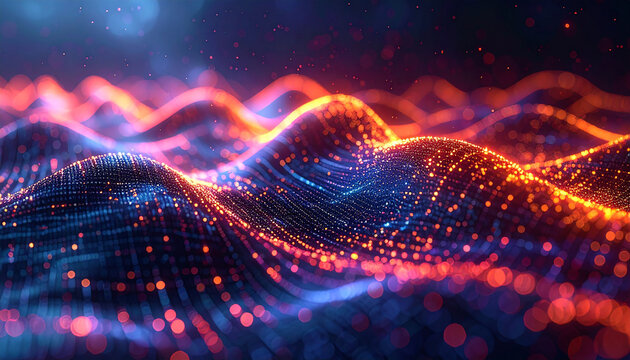 Digital Symphony: An abstract representation of flowing data, a vibrant visual embodying the complex interconnectedness of digital information.