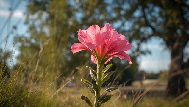 Tropical flower Pink Adenium, known as desert rose, benefits from its vibrant color and unique shape