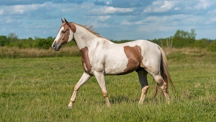 Obraz premium Working Paint Horse, showcasing teamwork and collaboration in equestrian activities