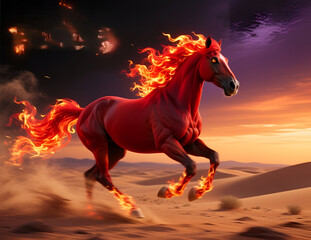 red fiery horse. Energetic, passionate, and freedom-loving—all these are the hallmarks of a graceful animal that abhors boredom.