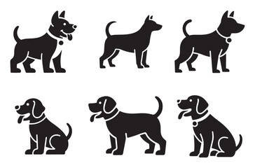Set of Dog Silhouettes Vector Collection