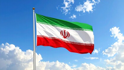 iranian flag look beautiful in air