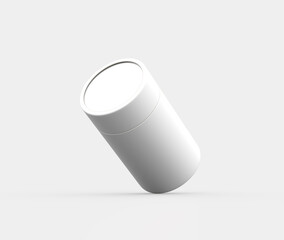 White paper jar mockup, minimalist cylindrical packaging for product design. 3d illustration