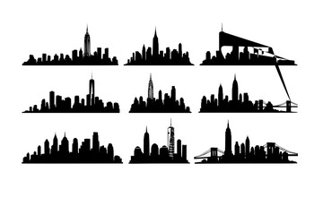 Fototapeta premium New York City Skyline Silhouette 