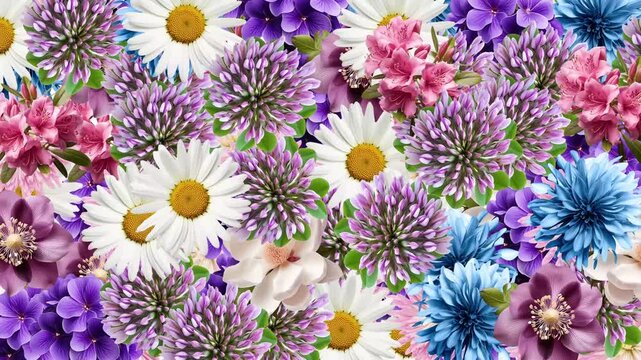 4K Colorful Flowers Animated Background | Vibrant Floral Motion Backdrop in 4K | Dynamic Blooming Flowers Animation | Bright Abstract Floral Moving Background | Modern 4K Animated Flower Pattern