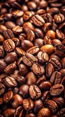 Naklejka premium Aromatic coffee beans await their moment to shine, adding depth and richness to a steaming cup of joe Keyword1 Coffee beans