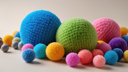 Colorful small spherical objects arranged attractively, suitable for decorative purposes