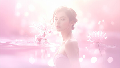 Woman And Light Background