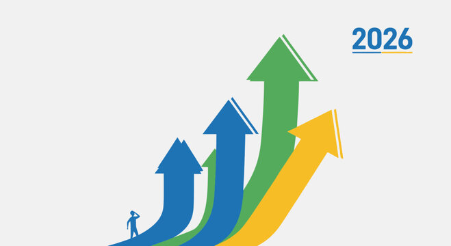Arrows of Progress Visualizing Growth and Success in the Year 2026 - A Forward-Looking Outlook