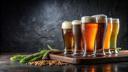 Heres your optimized metadata  Savoring the Rainbow Artisanal Beers Elegantly Arranged on a Slate Board