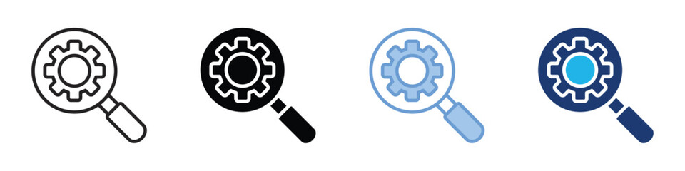 Search icon set multiple style collection