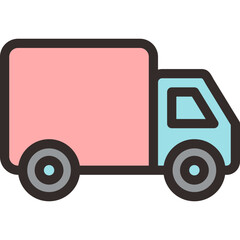 Colorful flat transportation icon set featuring various land, air, and sea vehicles such as cars, buses, trucks, bicycles, scooters, airplanes, rockets, ships, boats, submarines, trains, trams, camper