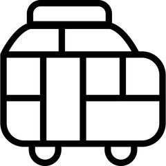 Colorful flat transportation icon set featuring various land, air, and sea vehicles such as cars, buses, trucks, bicycles, scooters, airplanes, rockets, ships, boats, submarines, trains, trams, camper