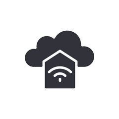 Cloud House Connection Symbol Network Technology Icon