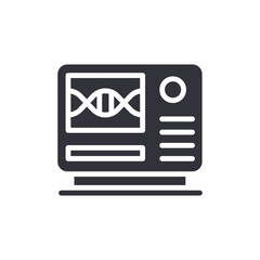 Dna Monitor Icon Depicting Genome Research Technology