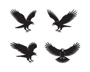 hawk silhouette, hawk vector, hawk collection, hawk set, bird of prey silhouette, flying hawk, hunting hawk, soaring hawk, majestic hawk design, forest hawk silhouette, sky hunter hawk vector