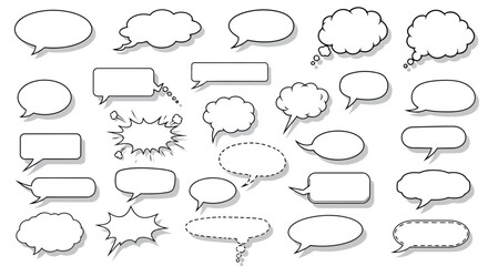 Fototapeta premium Collection of various speech bubbles
