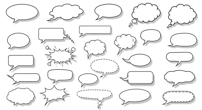 Collection of various speech bubbles
