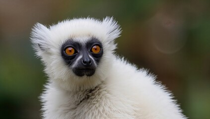 Naklejka premium Sifakas perched on branches, showcasing their natural habitat, preservation