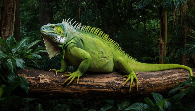 Iguana Iguana, a 150 cm reptile showcasing its vibrant coloration, highlighting the importance of habitat preservation
