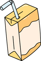 Cartoon Style Orange Juice Box Illustration