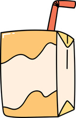 Cartoon Style Orange Juice Box Illustration