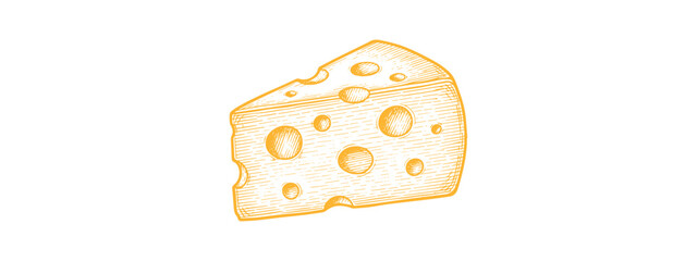 Emmental Cheese Vector Illustration – Swiss Dairy Clipart for Culinary, Packaging Gourmet Design Projects