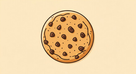 Fototapeta premium Delicious chocolate chip cookie vector illustration for bakery dessert food sweet treat design and snack time