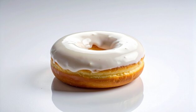 A single donut with pink icing and scattered sprinkles—sweet ritual of indulgence, color, and fleeting joy, where sugar becomes celebration and the surface drips with playful abandon.