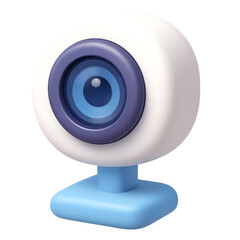 3D Webcam Icon Isolated on White Background