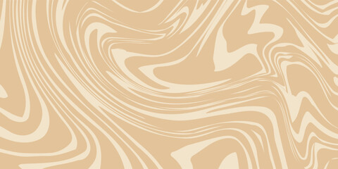 Beige marble acrylic swirl seamless pattern. Coffee latte, caramel, ice cream texture. 1970s trippy psychedelic waves print background.