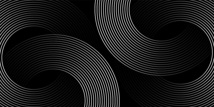 Circular spiral sound wave rhythm from lines.vector
